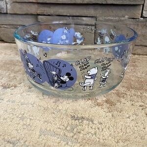 Pyrex 100 Year Anniversary Disney Winnie the Pooh Works Glass Dish Blue Clear